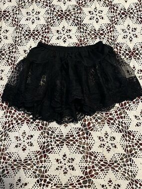 Black Lace Mini Skirt